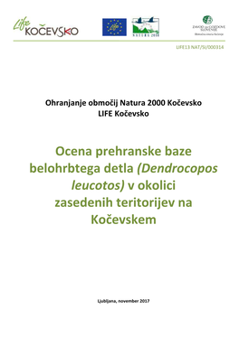 POROČILO Belohrbti Detel Prehrana LIFE KOCEVSKO