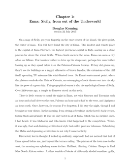 Chapter 1: Enna: Sicily, from out of the Underworld