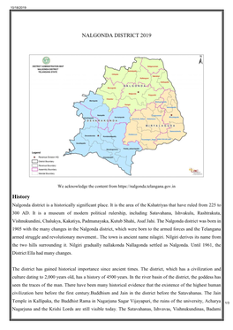 NALGONDA DISTRICT 2019 History