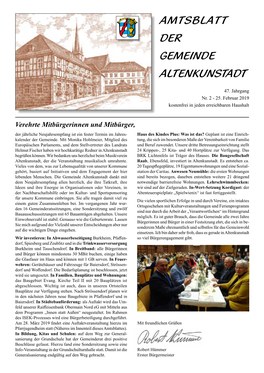 Februar 2019 AMTSBLATT 1 DER GEMEINDE ALTENKUNSTADT