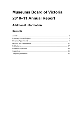 Museums Board of Victoria 2010–11 Annual Report