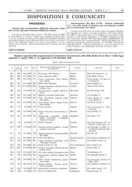 Disposizioni E Comunicati