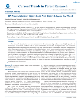 Rnaseq Analysis of Figured and Non-Figured Acacia Koa Wood Shaneka S