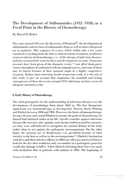 The Development of Sulfonamides (1932—1938) As a Focal Point in the History of Chemotherapy