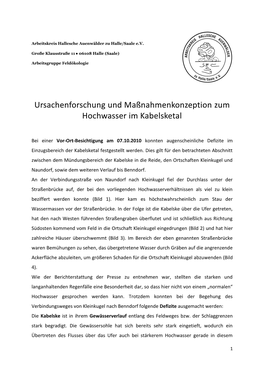 Ursachenforschung Zum Hochwasser Im Kabelsketal