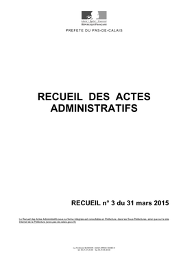 Recueil N°3 Du 31 Mars 2015