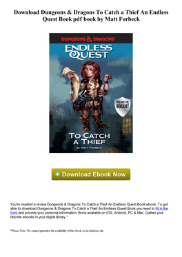 Download Dungeons & Dragons to Catch a Thief an Endless Quest