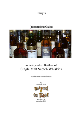 Single Malt Scotch Whiskies