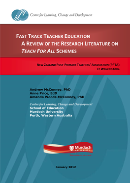 Fast Track Teacher Education: a Review of the Research Literature on Teach for All Schemes