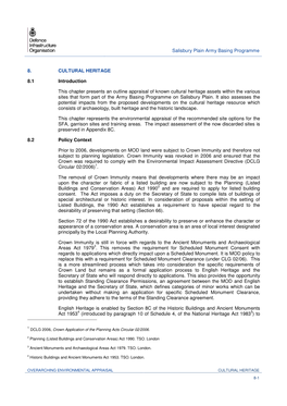 Salisbury Plain Army Basing Programme 8. CULTURAL