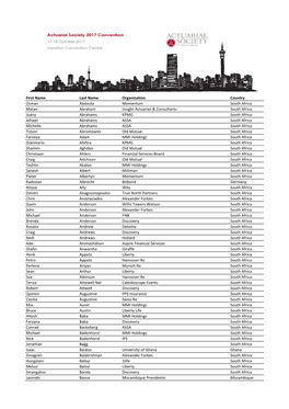 2017 Delegate List