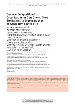 Genome Compositional Organization in Gars Shows More Similarities To