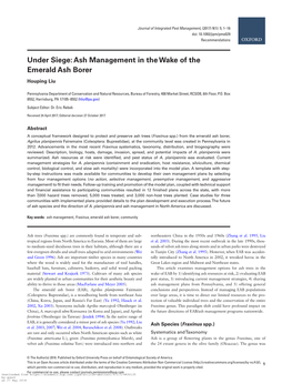 Under Siege: Ash Management in the Wake of the Emerald Ash Borer