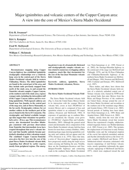 Major Ignimbrites and Volcanic Centers of the Copper Canyon Area: a View Into the Core of Mexico’S Sierra Madre Occidental