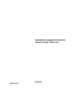 International Language Environments Guide for Oracle® Solaris 11.3