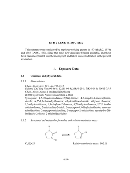 ETHYLENETHIOUREA 1. Exposure Data