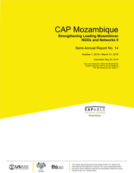 CAP Mozambique Strengthening Leading Mozambican Ngos and Networks II