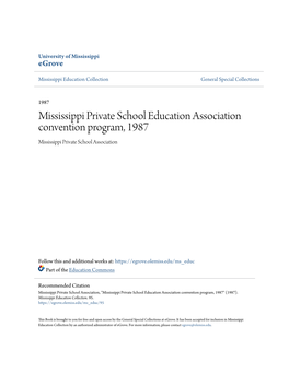 Mississippi Private School Education Association Convention Program, 1987 Mississippi Private School Association