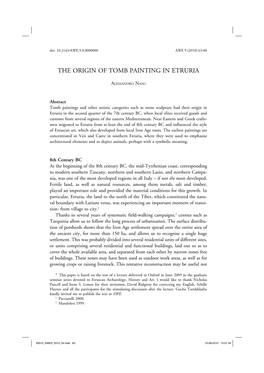 The Origin of Tomb Painting in Etruria