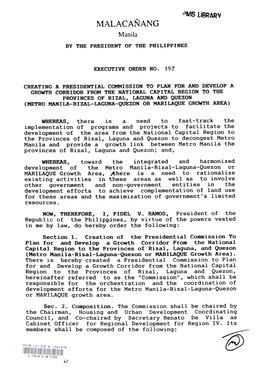 Executive Order No. 197, August 29, 1994