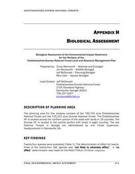 FEIS Appendix H, Biological Assessment