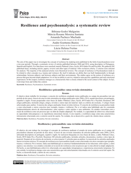 Resilience and Psychoanalysis: a Systematic Review