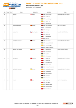 Barcelona 24H Provisional Entry List