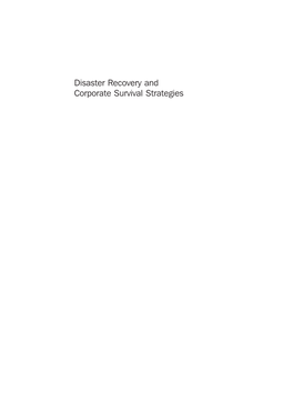 Disaster Recovery and Corporate Survival Strategies FT Prentice Hall FINANCIAL TIMES