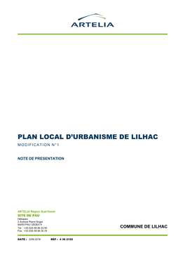 Plan Local D'urbanisme De Lilhac