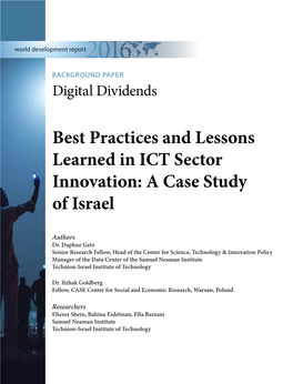Best Practices and Lessons Learned in ICT Sector Innovation: a Case Study of Israel
