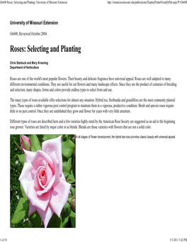 G6600 Roses: Selecting and Planting | University of Missouri Extension