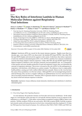 The Key Roles of Interferon Lambda in Human Molecular Defense Against Respiratory Viral Infections