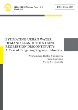 Estimating Urban Water Demand Elasticities Using Regression Discontinuity: a Case of Tangerang Regency, Indonesia