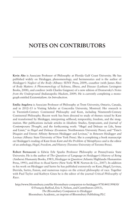 Notes on Contributors