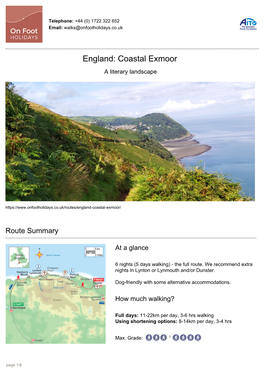 England: Coastal Exmoor a Literary Landscape