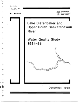Lake Diefenbaker and Upper South Saskatchewan River Water Quality