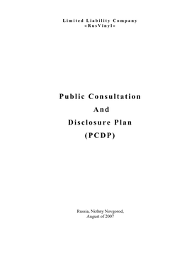 Rusvinyl Public Consultation and Disclosure Plan [EBRD