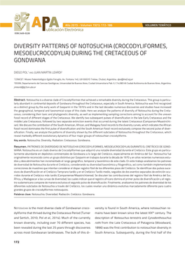 Diversity Patterns of Notosuchia (Crocodyliformes, Mesoeucrocodylia) During the Cretaceous of Gondwana