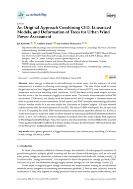 An Original Approach Combining CFD, Linearized Models, and Deformation of Trees for Urban Wind Power Assessment