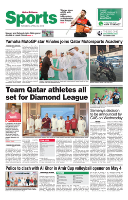 Team Qatar Athletes All Set for Diamond League