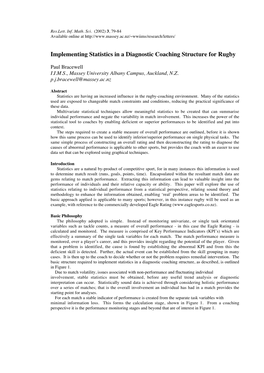 Implementing Statistics in a Diagnostic Coaching Structure for Rugby