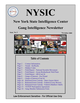 New York State Intelligence Center Gang Intelligence Newsletter