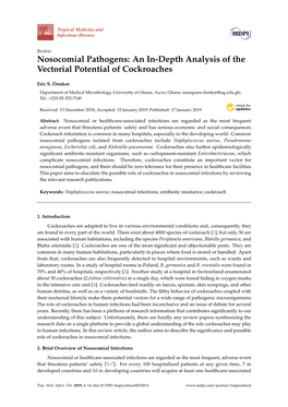 Nosocomial Pathogens: an In-Depth Analysis of the Vectorial Potential of Cockroaches