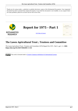 Report for 1975 - Part 1