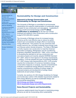 Sustainability for Design and Construction