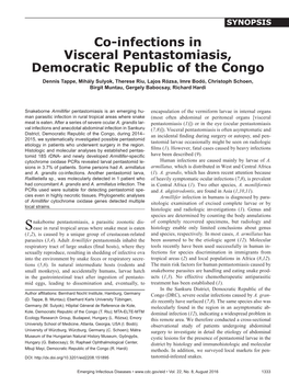 Co-Infections in Visceral Pentastomiasis, Democratic Republic of the Congo