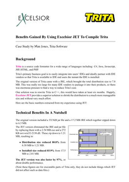 Benefits Gained by Using Excelsior JET to Compile Trita Background