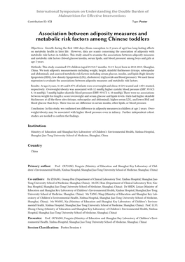 Association Between Adiposity Measures and Metabolic Risk Factors Among Chinese Toddlers