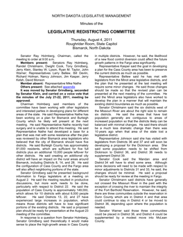 Legislative Redistricting Committee