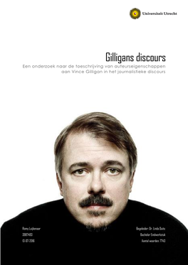 Gilligans Discours Een Onderzoek Naar De Toeschrijving Van Auteurseigenschappen Aan Vince Gilligan in Het Journalistieke Discours